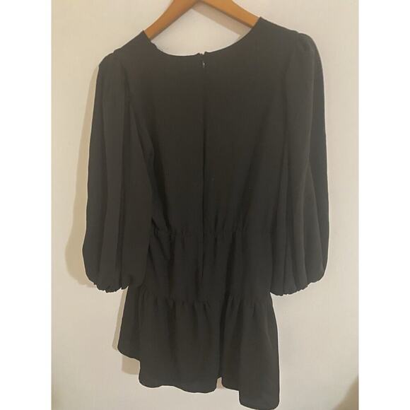 Cece Black Dress Puff Sleeves Short Size S - Picture 4 of 7